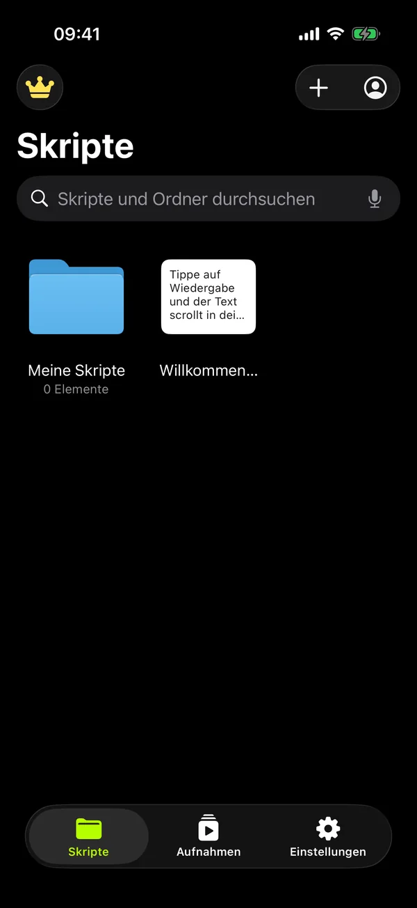 SolPrompter-Skriptbibliothek mit Ordnern