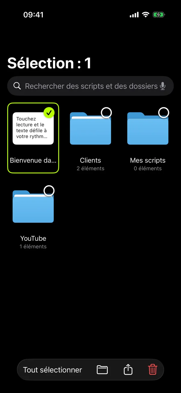 Sélection de plusieurs scripts et dossiers à la fois