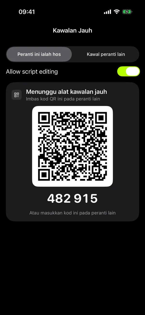 Memadankan peranti kawalan jauh dengan kod QR