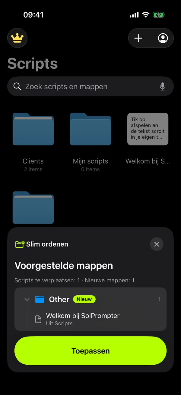 Slim ordenen stelt een mappenstructuur voor je scripts voor
