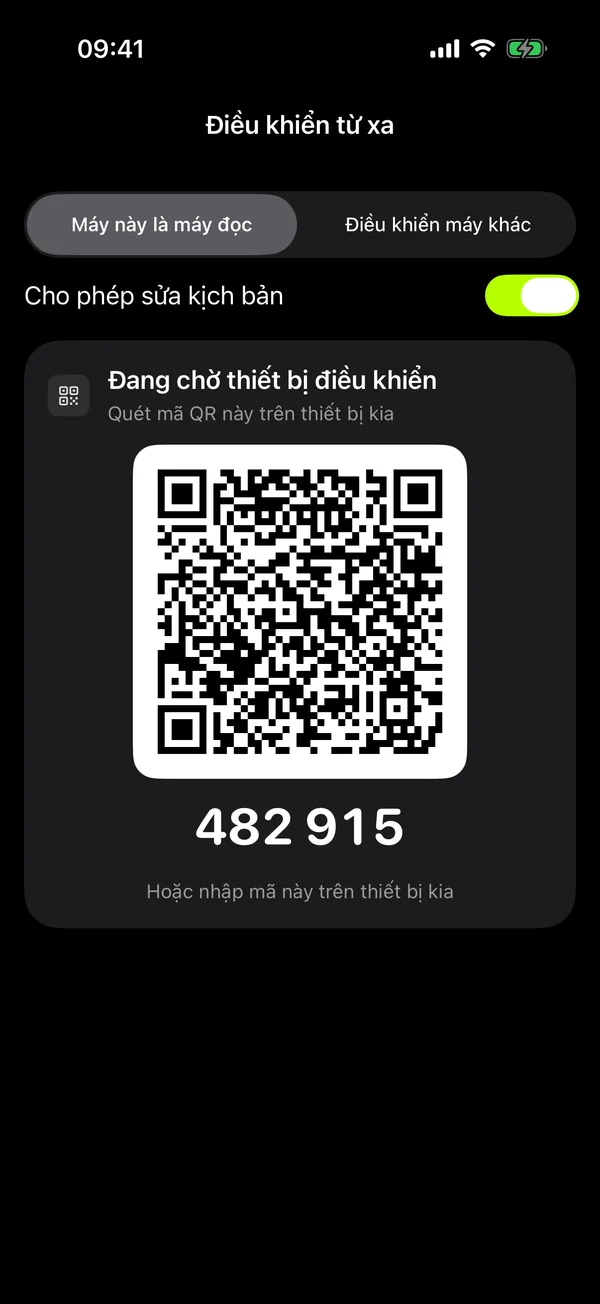 Ghép thiết bị điều khiển từ xa bằng mã QR